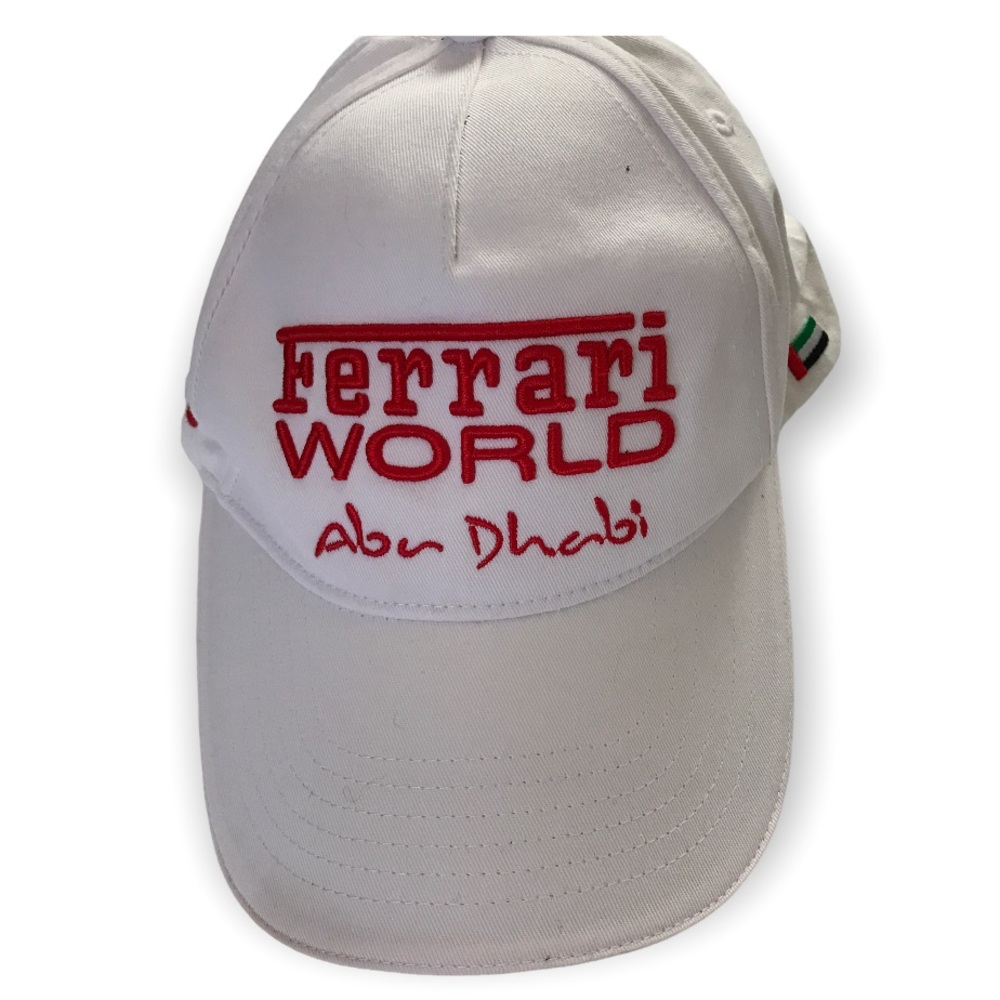 Ferrari world white and red Abu Dhabi hat